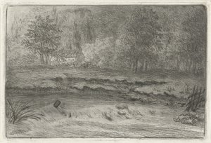 Rivier met waterval door Louis Bernard Coclers