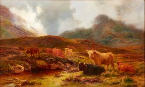 Heide bij Clachaig, Glencoe door Louis Bosworth Hurt