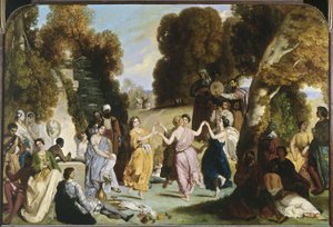 Dans van de Muzen, tussen 1846 en 1851 (olieverf op doek) door Louis Boulanger