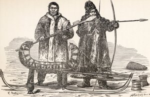 Inheemse Buryats uit de Buryat Republiek, Rusland, uit Van Parijs naar Peking over Siberische Sneeuwen door Victor Meignan, gegraveerd door Smeeton-Tilly (Burne Smeeton (fl.1840-60) en Auguste Tilly (d.1898))