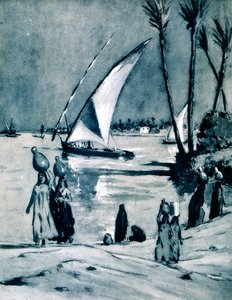 Water halen uit de Nijl, Caïro, Egypte door Louis Cabanes