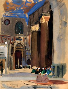 Interieur van de Sultan Kalaoun Moskee, Caïro, Egypte, 1928 door Louis Cabanes