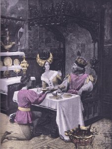 Het diner van kippen, illustratie uit Decameron van Boccaccio gepubliceerd door Navarre Society jaren 1930