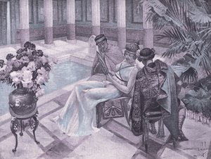 Titus en Gisippus, illustratie uit Decameron van Boccaccio gepubliceerd door Navarre Society 1930