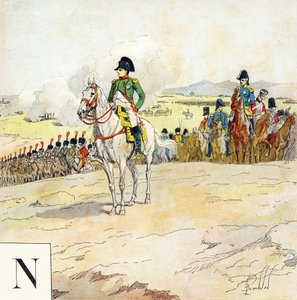 Letter N: Napoleon, "Je serai soldat" (Ik zal soldaat worden) - Militair alfabet door Louis Charles Bombled
