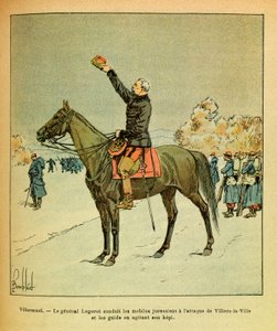 Het Oostelijke Leger van Eugene Sergeant, bekend als Grenest, geïllustreerd door Louis Bombled (1862-1927) (Frans-Duitse Oorlog; campagne van 1870-1871): Slag bij Villersexel, januari 1871, Generaal Logerot leidde de Jurassische mobiele eenheid naar de aan door Louis Charles Bombled