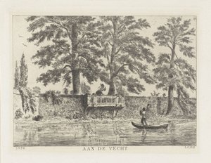 Gesprek over de tuinmuur door Louis Charles Hora Siccama