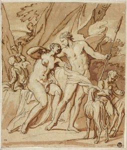 Venus en Adonis door Louis Cheron