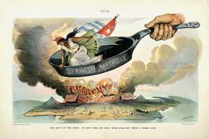 De plicht van het uur: - Om haar [Cuba] niet alleen van Spanje te redden - maar van een erger lot, 1898