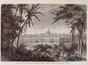 Uitzicht op Angkor Thom rond 1870 - in 