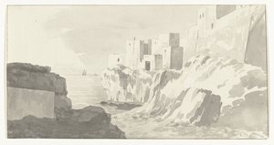 Gezicht op Polignano door Louis Ducros