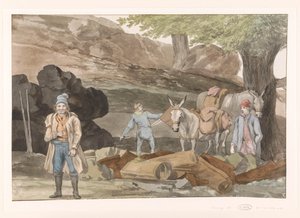 Oponthoud bij de Grotte delle Capre aan de grens bij Nemorosa en Fredda Voyage en Italie, en Sicile et à Malte - 1778