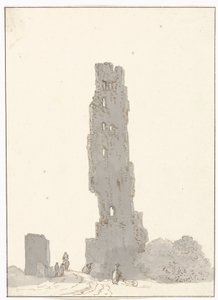 Ruïne van toren langs de grote weg tussen Terracina en Fondi