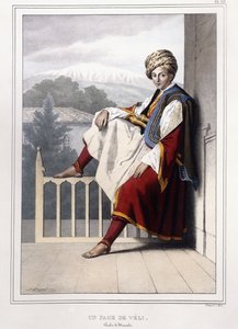 Portret, du Vues et de Costumes Grecs et Ottomans uit Voyage a Athenes et a Constantinople, 1825 door Louis Dupré