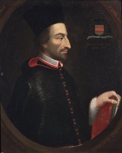 Portret van Cornelius Jansen, genaamd Jansenius, bisschop van Ieper door Louis Dutielt