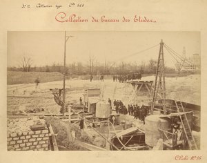 Voorste pier (nr. 4) aan de kant van Grenelle, bezoek van de Société d
