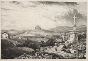 Larderole Kasteel, Auvergne door Louis Eugene Gabriel Isabey