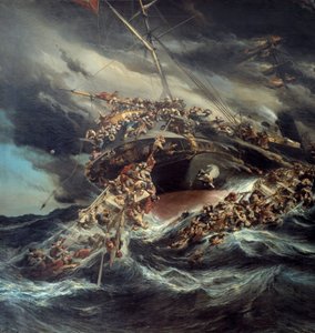 De brand van de stoomboot de Austria (detail)
