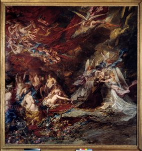 De verleiding van Sint Antonius De kluizenaar Sint Antonius de Grote (251-356) (of Sint Antonius de Kluizenaar of Sint Antonius de Abt) wordt onderworpen aan de verleidingen van de Duivel in de woestijn.