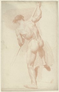 Mannelijk naakt, staand, op de rug gezien door Louis Fabritius Dubourg