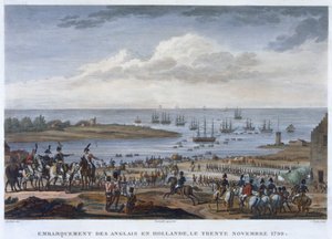 De inscheping van de Engelsen in Holland, 30 november 1799 door Louis Francois Couche