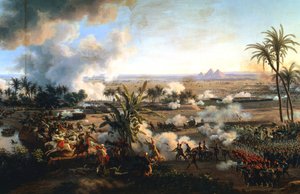De Slag bij de Piramides, 21 juli 1798, laat 18e-begin 19e eeuw door Louis Francois Lejeune