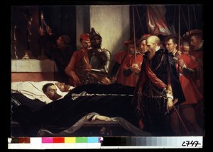 Laatste eerbetoon aan graaf van Horn en graaf van Egmont door Louis Gallait