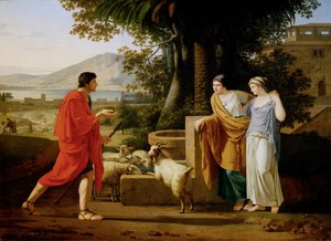 Jacob venant trouver les filles de Laban - Jacob ontmoet de dochters van Laban ... door Louis Gauffier