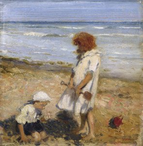 Spelen op het strand door Louis Ginnett