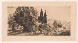 Gezicht op Les Lecques te Saint-Cyr-sur-Mer door Louis Godefroy (signed by artist)