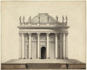 Een klassiek tempel door Louis Gustave Taraval