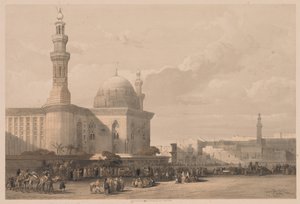 Egypte en Nubië: Deel III - Nr. 38, Moskee van Sultan Hassan vanaf het Grote Plein..., 1838 door Louis Haghe