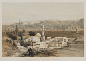 Egypte en Nubië, Deel III: Caïro vanaf de poort van Citzenib, kijkend naar de woestijn van Suez, 18 door Louis Haghe