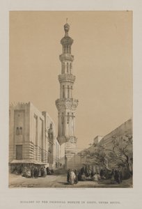 Egypte en Nubië, Deel III: Minaret van de Hoofdmoskee Siout, Boven-Egypte door Louis Haghe