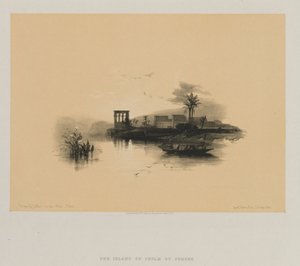 Egypte en Nubië, Deel II: Eiland Philae, aan de Nijl, Nubië, 1847 door Louis Haghe
