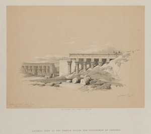 Egypte en Nubië, Deel II: Zijaanzicht van de Tempel genaamd Het Typhonoeum bij Dendera door Louis Haghe