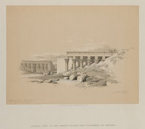 Egypte en Nubië, Deel II: Lateraal uitzicht op de tempel genaamd Het Typhonoeum in Dendera, 1848 door Louis Haghe