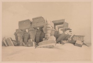 Egypte en Nubië: Deel I - Nr. 1, Nr. 2, Overblijfselen van de Portiek van de Tempel van Kom Ombo door Louis Haghe