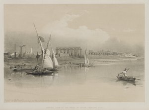 Egypte en Nubië, Deel I: Algemeen uitzicht op de ruïnes van Luxor, vanaf de Nijl door Louis Haghe
