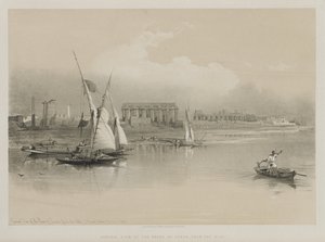 Egypte en Nubië, Deel I: Algemeen Uitzicht op de Ruïnes van Luxor, Vanaf de Nijl, 1846 door Louis Haghe