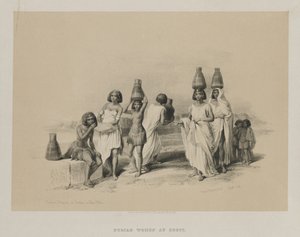 Egypte en Nubië, Deel I: Nubische vrouwen bij Kortie, aan de Nijl door Louis Haghe