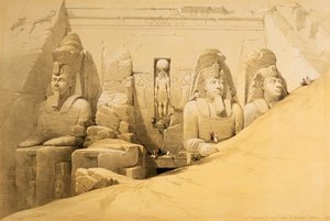 Voorgevel van de Grote Tempel van Abu Simbel, Nubië, Egypte, 1849
