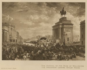 De begrafenis van de hertog van Wellington; de processie verlaat Apsley House