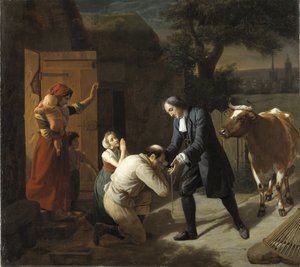 Francois Fenelon (1651-1715) brengt een gestolen koe terug naar een boer, door Hersent, Louis