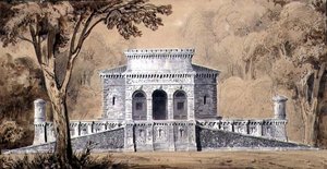 Uitzicht op de Gendarmerie Imperiale, c.1825 door Louis Hippolyte Lebas