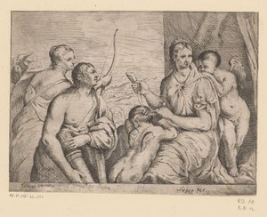 Venus blinddoekt Amor