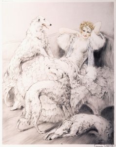 Meisje met Borzoi