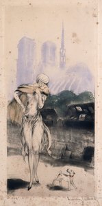 Aan de Kade door Louis Icart
