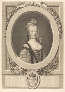 Marie-Antoinette van Frankrijk door Louis Jacques Cathelin after Jean Martial Fredou