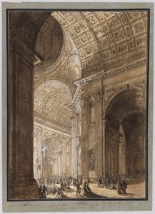 Interieur van de Verlichte Sint-Pieter door Louis Jean Desprez